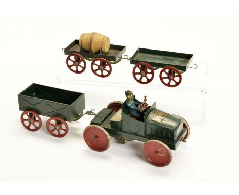  Victor Bonnet, Automobil mit Anhänger, France, 55 cm, Blech, UW ok, min. LM, Z 2/2-        Victor Bonnet, Automobile with T