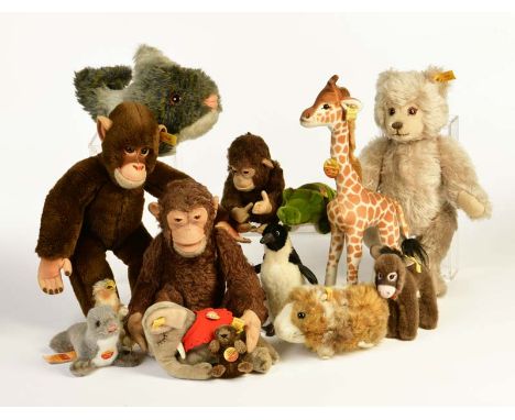   Steiff, Konvolut Tiere, W.-Germany, teilw. staubig, bitte besichtigen        Steiff, Bundle Animals, W.-Germany, part. dust