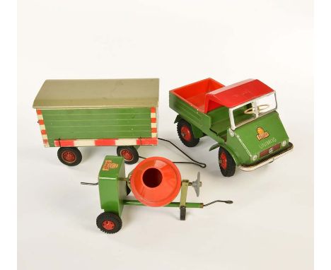   Steiff, Unimog + 2 Anhänger, Holz, LM, Windschutzscheibe gebrochen, bitte besichtigen, Z 2-3        Steiff, Unimog + 2 Trai
