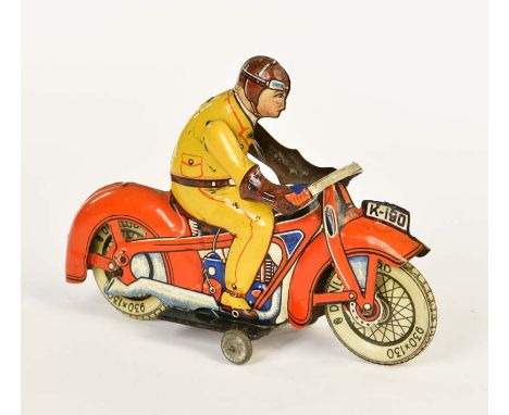   Huki, Motorrad K-190, Germany, 16 cm, Blech, UW ok, min. LM, Z 2+        Huki, Motorbike K-190, Germany, tin, cw ok, min. p