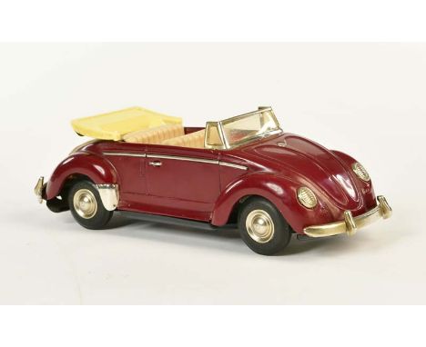   Yonezawa, VW Käfer Cabriolet, Japan, 25 cm, Blech, Motor leuchtet, Friktion ok, Z 1-        Yonezawa, VW Käfer Convertible 