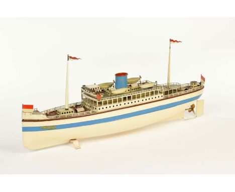   Fleischmann, Bäderdampfer 856/52, W.-Germany, 50 cm, Blech, UW ok, Z 1        Fleischmann, Steamer 856/52, W.-Germany,  tin