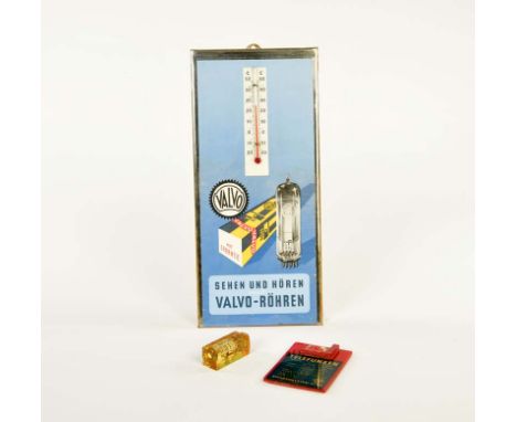   Immoglasschild Thermometer + Telefunken Display, 10 + 34 cm, Display beschädigt, sonst sehr guter Zustand        "Immoglass