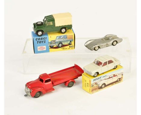   Corgi Toys, Dinky Toys, Märklin + Tekno: 4 Fahrzeuge, 1:43, Druckguss, teilw. LM, 2x Okt, bitte besichtigen        Corgi To