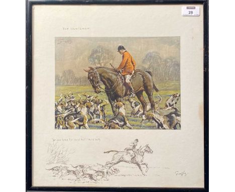 § Charles Johnson Payne 'Snaffles' (British, 1884-1967) The Huntsmansigned in pencil lower right and with Snaffles blindstamp