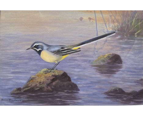§ Philip Rickman (1891-1982) A bird on an rocky outcrop in a riversigned lower leftgouache and watercolour18 x 27cm; framed 4