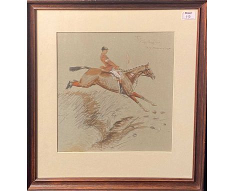 § Charles Johnson Payne 'Snaffles' (British, 1884-1967) 
The Sojer Hossifer - Nasty Steeplechasing Beggarcolour print33.5 x 3