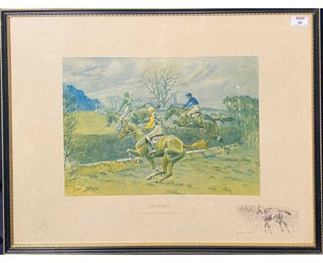 § Charles Johnson Payne 'Snaffles' (British, 1884-1967) 
Sandownsigned in pencil and with blindstampcolour print51 x 70cm; 55