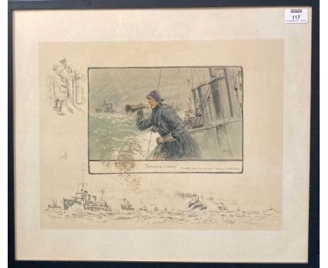 § Charles Johnson Payne 'Snaffles' (British, 1884-1967) TBD's-Shepherding a Convoysigned in pencil lower leftcolour print41 x