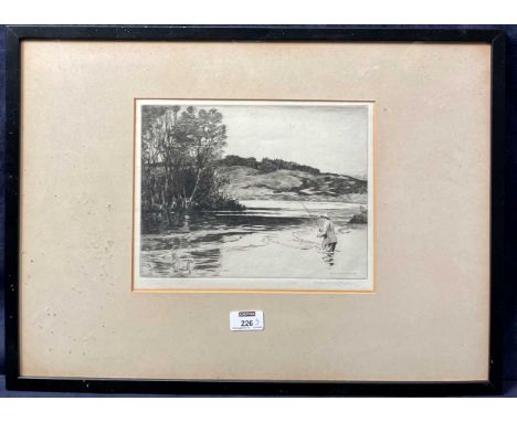 § Norman Wilkinson CBE RI (1878-1971) 
The London Pilot; Heavy Fish; and A Likely Cast three signed etchings

Heavy Fish - un