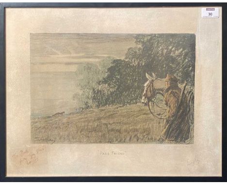 § Charles Johnson Payne 'Snaffles' (British, 1884-1967) Pass Friendsigned lower right and with Snaffles blindstamp, inscribed