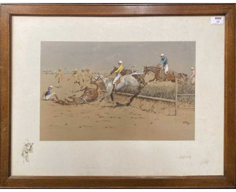 § Charles Johnson Payne 'Snaffles' (British, 1884-1967) Chasingsigned in pencil print with some hand colouring46 x 66cm; fram