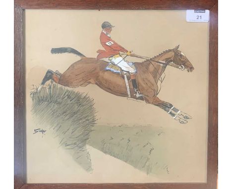 § Charles Johnson Payne 'Snaffles' (British, 1884-1967) The Sojer Hossiferprint with some hand colouring30 x 31.5cm; framed 3