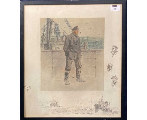 § Charles Johnson Payne 'Snaffles' (1884-1967) Naval "R.N.R.T."signed in pencil lower left, dated (19)16 in the print, with v