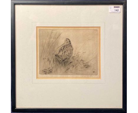 § Winifred Marie Louise Austen RI, RE (British, 1876-1964) 
Two signed etchings of a snipe and a woodcocklarger 17.5 x 21.5cm