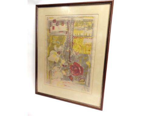 SIR ROBIN PHILIPSON (BRITISH, 1916-1992)  Roses,  lithograph, signed lower right, 66cm x 47cm.
