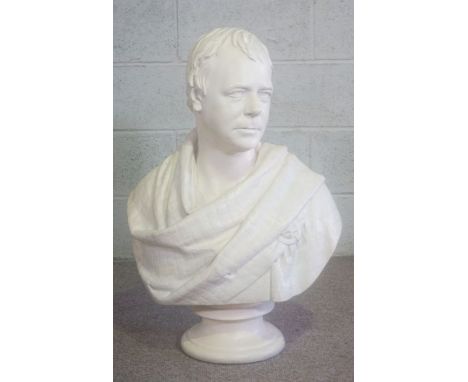 After Sir Francis Chantrey, Portrait bust of Sir Walter Scott, (1771-1832)Plaster copy, 80cm highFrom the original marble at 