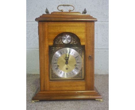 A France Hermle bracket clock, in Georgian style case, the chiming movement signed FHS, Germany 1050-020, playing on eight ch