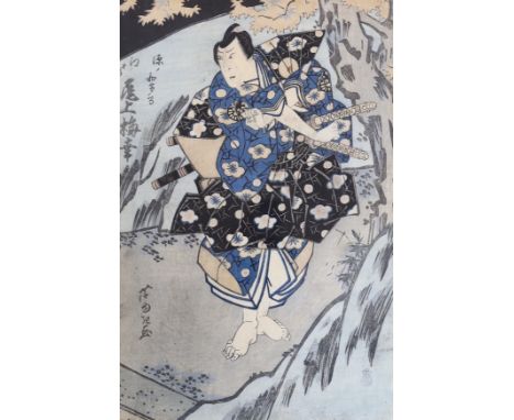 Gigado Ashiyuki (fl.c.1813-1833), woodblock print, Kabuki actor Onoe Baiko III, 35.5 x 23.5cm