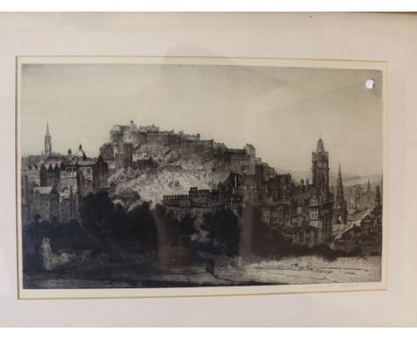 A group of assorted pictures and prints including a lithograph after Sickert and three etchings by Andrew Affleck including a