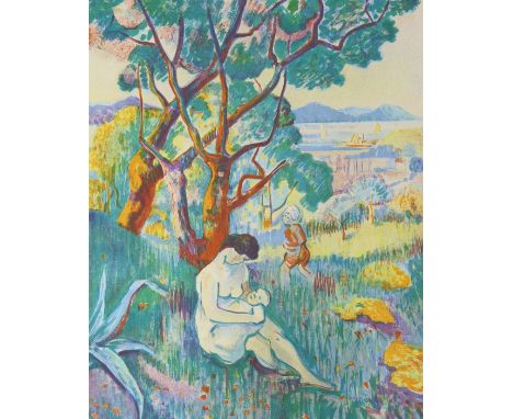 Henri Charles Manguin (1874-1949), colour lithograph, 'Saint-Tropez, view from the villa Demiere', numbered 26/70, 48 x 38.5c