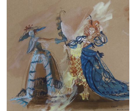 R. Wilson, watercolour and gouache, design for ‘Valpone’, signed, 27 x 30.5cm