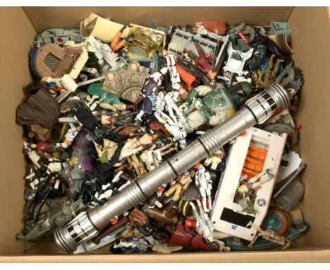 Quantity of Hasbro Star Wars modern 3 3/4" figures and other items, generally Good incomplete. (qty)