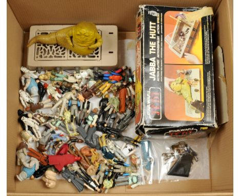 Large quantity of Kenner Star Wars vintage 3 3/4" figures, accessories and Play-set including Jabba The Hutt play-set (incomp