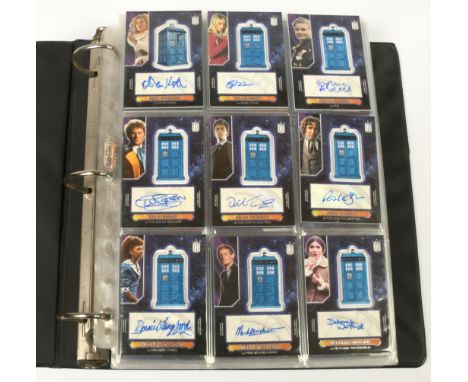 Large Quantity of Topps Doctor Who authentic commemorative Tardis patch autograph cards, costume relic cards, authentic autog