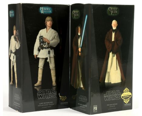 Sideshow Collectibles Star Wars 1:6th Scale figures x 2 including Obi-Wan Kenobi Jedi Master and Luke Skywalker Moisture Farm