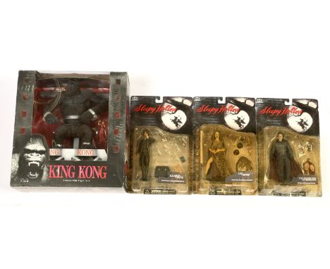 McFarlane Toys Movie Maniacs King Kong figure set, Near Mint complete, within Good opened box. McFarlane Toys Sleepy Hollow f