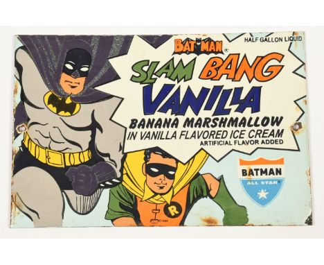 Batman vintage Slam Bang Vanilla Ice Cream Enamel sign, Excellent.