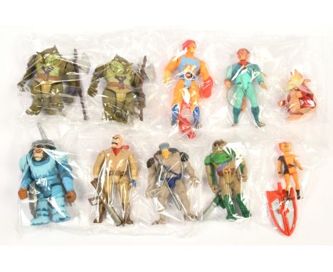 LJN Thundercats vintage figures x 10 including Lion-o, Tygra, S-S-Slithe x 2, Snarf, WilyKat, Tuska Warrior, Snowman of Hook 