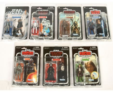 Hasbro Star Wars Vintage Collection 3 3/4" figures x 7 including VC74 Gungan Warrior, VC92 Anakin Skywalker, VC03 Han Solo (E
