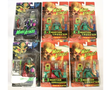 Trendmasters Mars Attacks figures x 6, including Martian Trooper x 3, Supreme Commander x 2 and Martian Ambassador, all withi