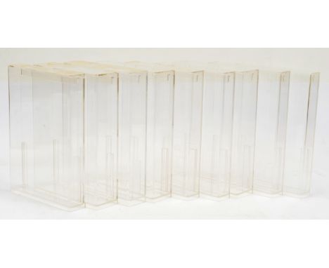 Acrylic display cases for 3 3/4" Star Wars figures x 9, all generally Good to Excellent (no cracks). (9)