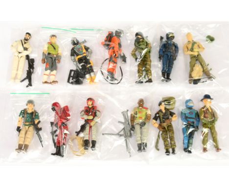 Hasbro GI Joe Action Force 3 3/4" figures x fourteen including Cobra Officer, Cobra Commander, Duke, Wild Bill, Rip Cord, Cra