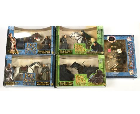 Toy Biz The Lord of the Rings Deluxe Horse and Rider sets x 4 and other, includes The Fellowship of the Ring Ringwraith and H