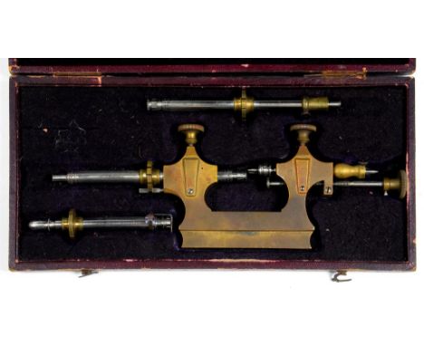 A CLOCKMAKERS PIVOTING TOOL, CASED