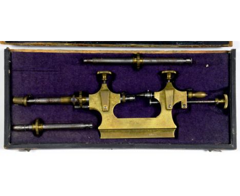 A CLOCKMAKERS PIVOTING TOOL, CASED 