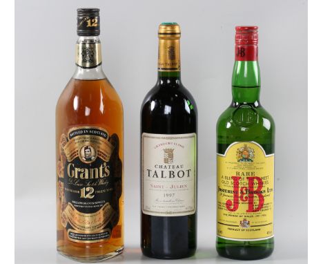 J&amp;B blended Scotch whisky, circa 1970 (1), Grant's 12 year old whisky, circa 1970 (1), Château Talbot Saint-Julien, 1997 