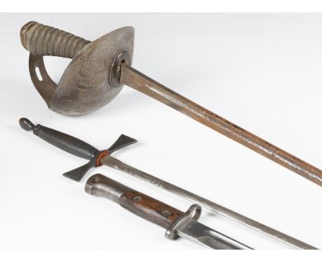 A George V 1912 pattern cavalry trooper's sword by Henry Wilkinson, Pall Mall, London, with straight single-edged fullered bl