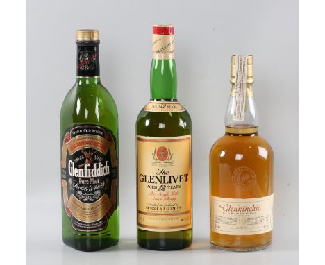 The Glenlivet 'Royal Troon Classic Golf Courses of Scotland' 12 year old single malt Scotch whisky, boxed (1), Glenfiddich Sp