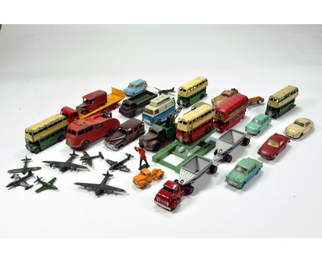 Group of generally playworn diecast toys comprising various makers including Dinky and Corgi plus others. 