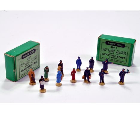 Dinky duo of No. 051 (OO Gauge) Station Staff containing 6 x pieces each. Generally E to NM. 