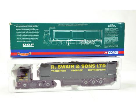 Corgi 1/50 Diecast Truck Issue Comprising CC13601 DAF CF Curtainside Trailer in livery of R Swain. NM to M in Box.