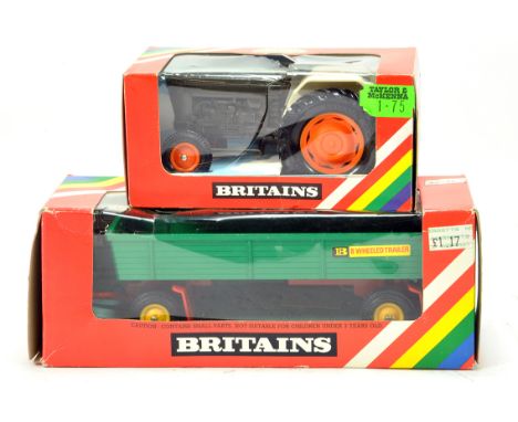 Britains 1/32 Farm Issues comprising Tractor and Trailer Duo. Nm to M in Boxes. (2)