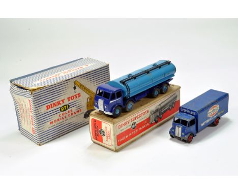 Trio of Dinky Toys comprising No. 504 Foden Tanker, Guy Ever Ready and Coles Crane. Generally F to VG  in F to G Boxes. 