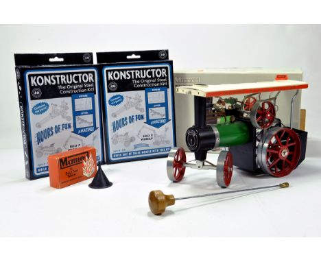 Mamod Steam Traction Engine complete as new, superb example plus duo of metal construction kits.