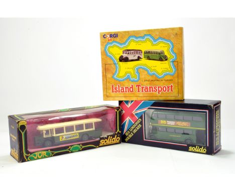 Trio of diecast issues comprising Solido Bus Duo and Corgi Set. E to NM in Boxes. 